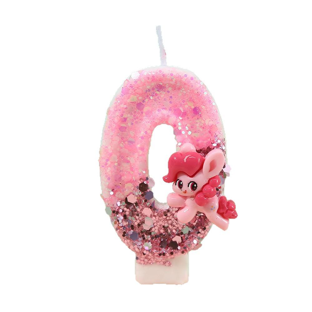 My Little Pony Glitter Birthday Cake Candles - Colorful & Creative for Baby's First Celebration