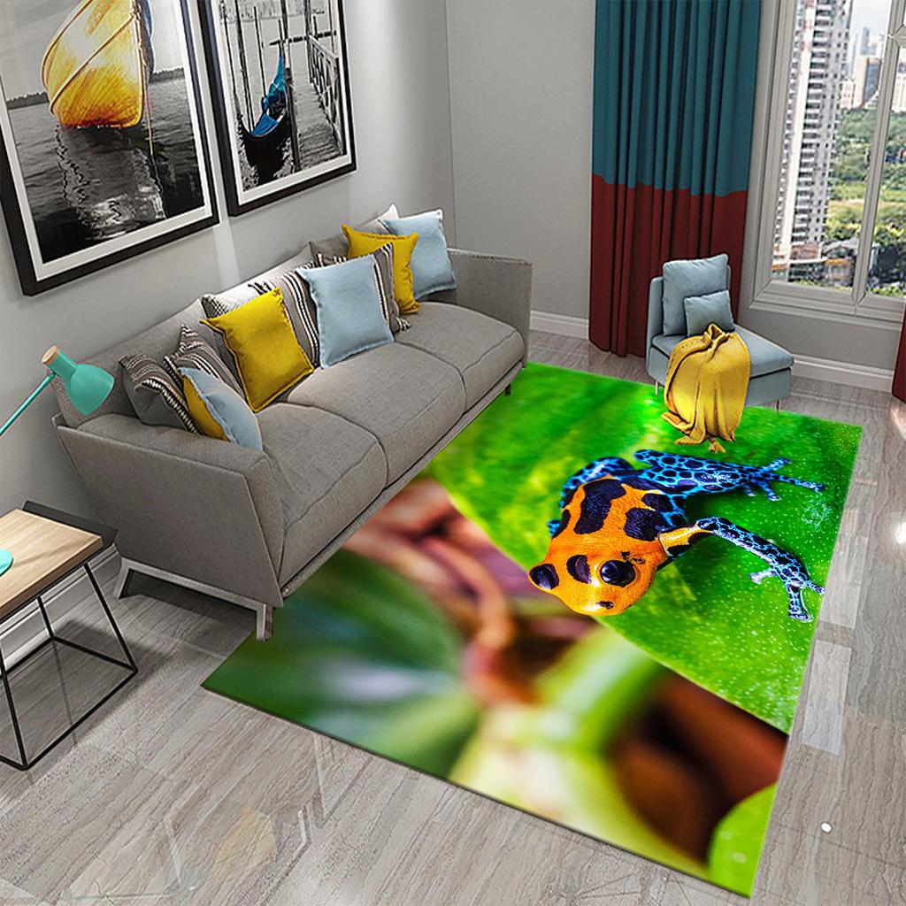 Ковер Лягушка Красочный Милый Ковер с Животным Принтом для Ванной Нескользящий Коврик для Зоны Гостиная Детская Спальня Напольный Коврик Декор для Прихожей