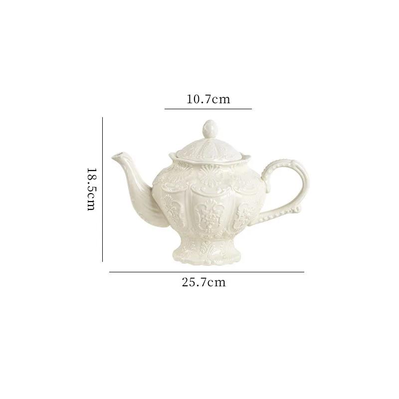 Европейский керамический набор тарелок Барочный цветочный рельеф Западный ресторан Блюдо для стейка Послеполуденный чай Домашний настольный Ретро наборы чайных чашек