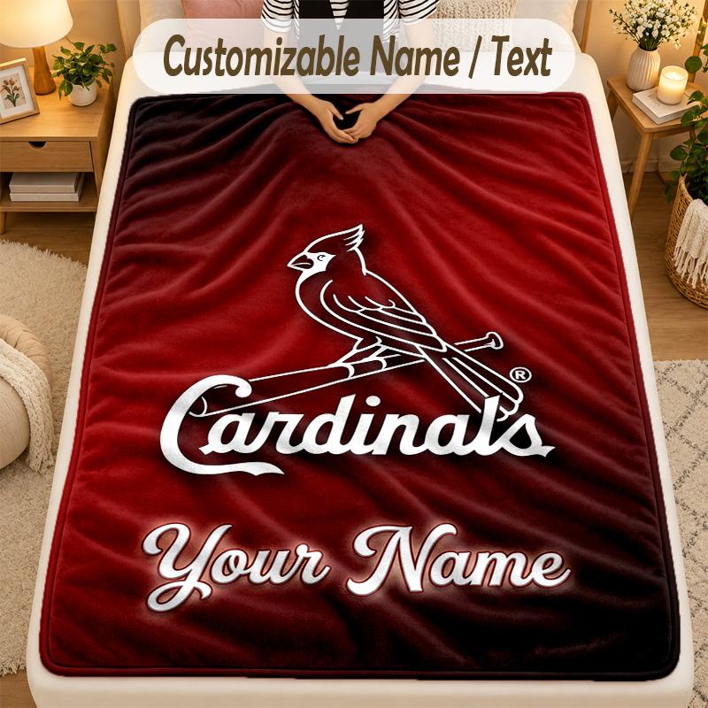 Фланелевое одеялоСт. Плед Louis Cardinals с индивидуальным текстом, персонализированный, мягкий, теплый, для дома, подарок