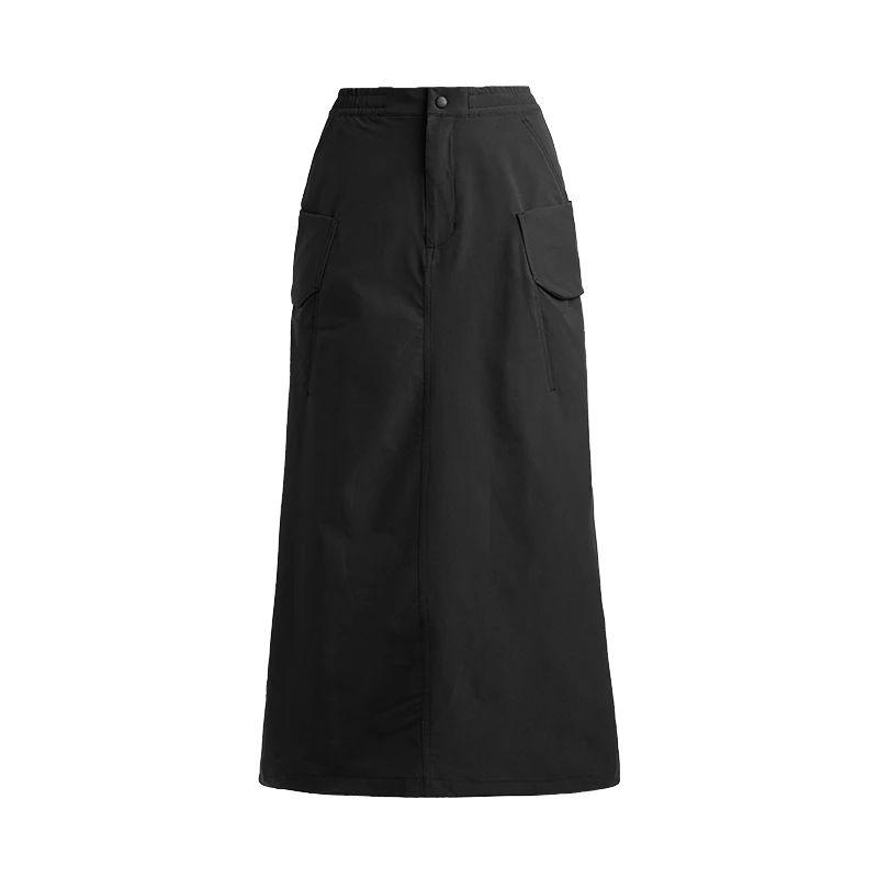 Under Armour SS25 Her Comfortable Fashion Solid Color Casual Long Skirt Women Skirts Black 6005993-001
