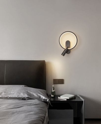 Elyptica - modern LED wall lamp black 18 cm