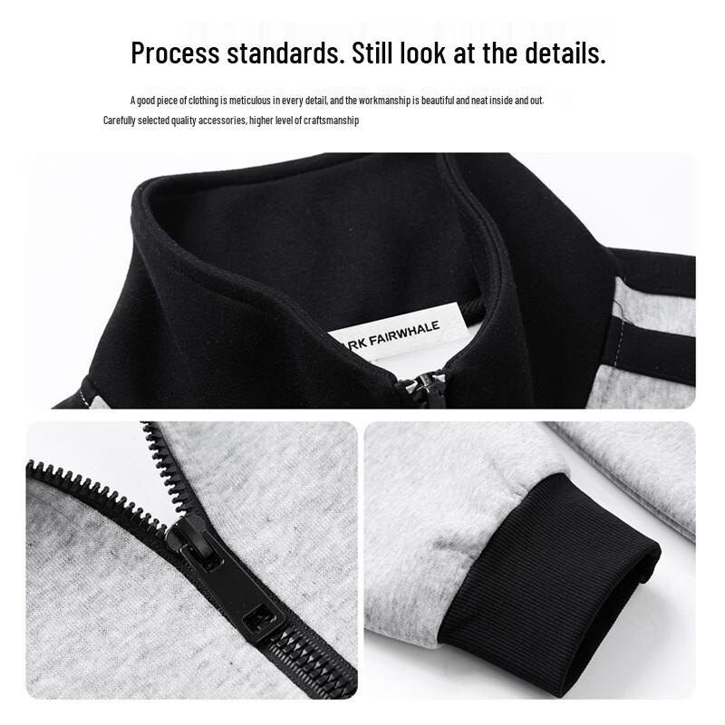 MARK FAIRWHALE American Style Striped Zip-Up Hoodie Jacket