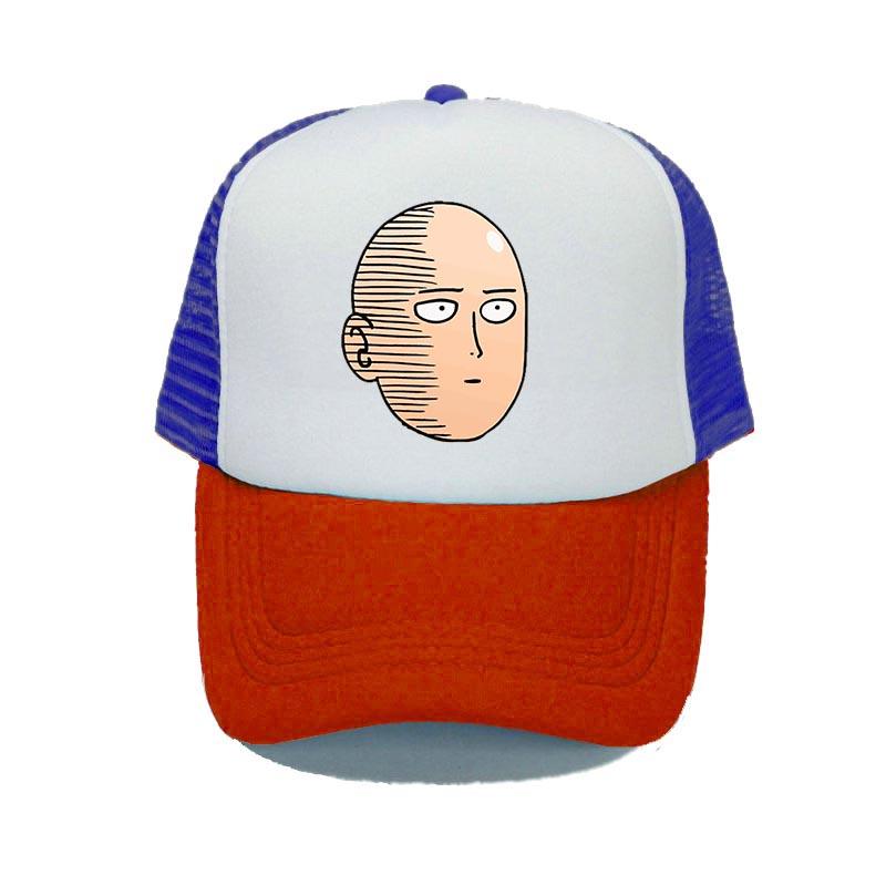 One Punch Man Mesh Dad Hat Japanese Anime Fans Casual Bone Gorras Cap For Women Unisex Webcomic Bald Hero Baseball Cap YY316