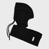 Bazal Logo Label Hooded Muffler Black