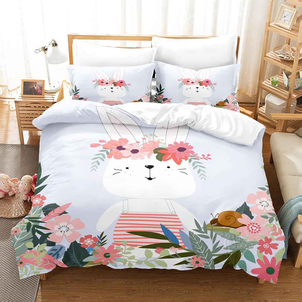 Постельные комплекты White Swan Мультяшное животное Детское пододеяльник Мальчики Девочки Милый Король Пододеяльник Спальня Постельный комплект Королева Постельный комплект