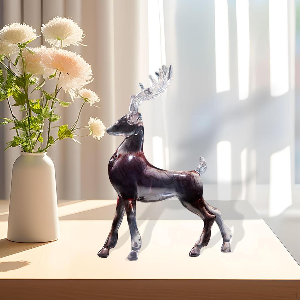 Deer Figurine Resin Sculpture for Home Display, Reindeer Ornament Living Space