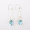 Sky Blue Topaz Gemstone 925 Sterling Silver Jewelry Handmade Hook Earrings 1.76" EE-171-8