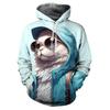 Autumn and winter hoodies men sweatshirts unisex 3d print hooded kitten print hoodie harajuku fashion pullover