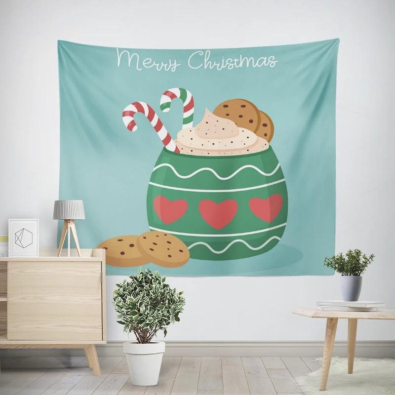 Рождество Новый год Конфеты Кофе Узор Гостиная Спальня Декоративный Гобелен