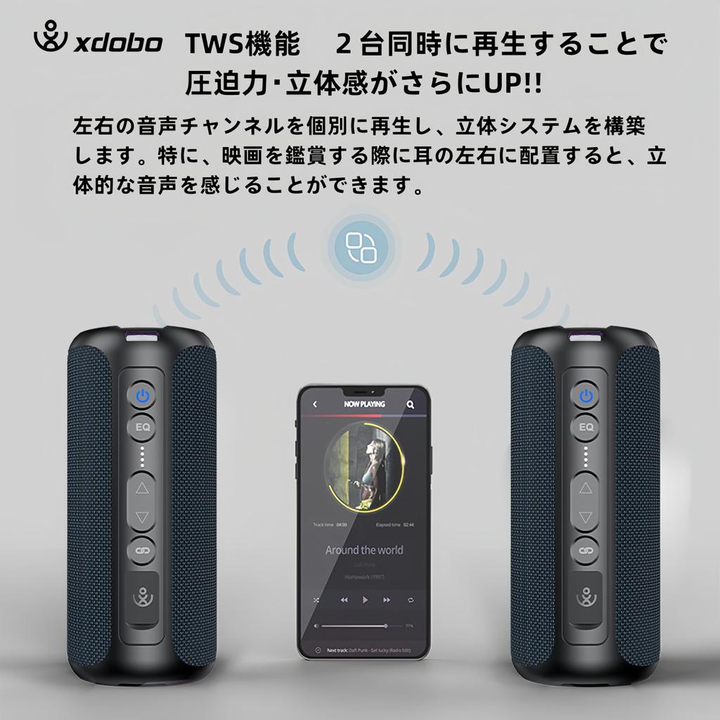 Xdobo 50W Bluetooth Speaker Bluetooth Loud Volume Stereo Super Heavy Bass Waterproof Wireless Speaker TV Speaker Microphone RGB LED Light PC Computer