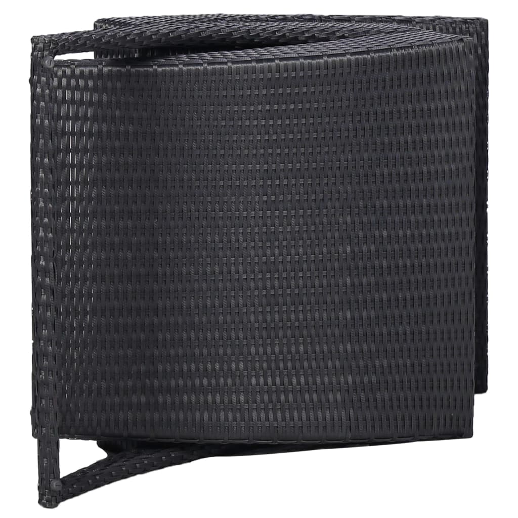 Sun Lounger with Cushion Poly Rattan Black