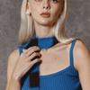 MEENDERI MIXED STRIPE knit MUFFLER - BLUE BROWN