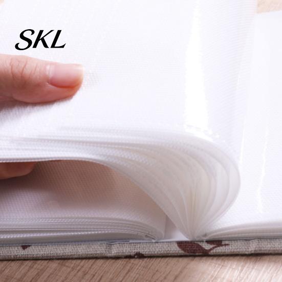 Transparent Inner Bag Photo Album Mini Printed Fabric Slip-In Album, Portable Floral Print Scrapbook with Sleeve Pages, Lightweight Cover Pocket