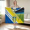 Leeds United Logo Print Flannel Blanket High Quality Warm Comfortable Cover for All Seasons Perfect for Gifts Home Decor