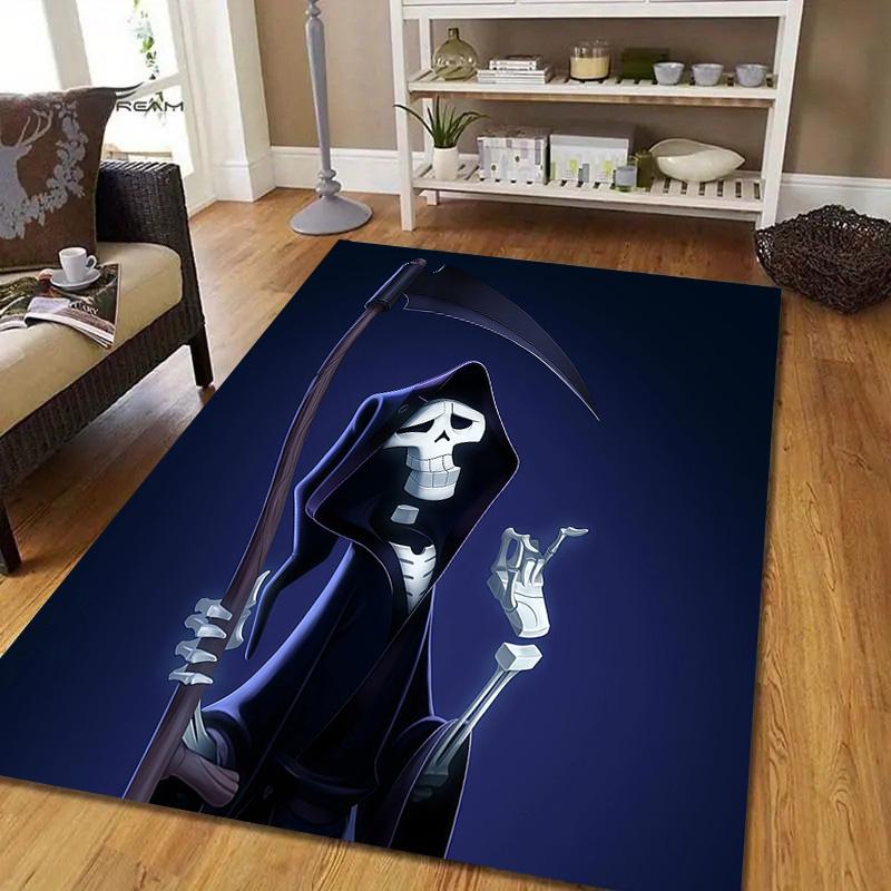 Grim Flannel Pattern Square Carpet,Area Rug,Carpet Rug for Living Room Bedroom Sofa Playroom Decor,Non-slip Floor Mat