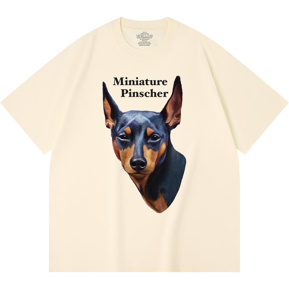 Футболка из 100% хлопка плотностью 230 г/м2 с принтом миниатюрного пинчера, забавная футболка из чесаного хлопка в стиле Харадзюку