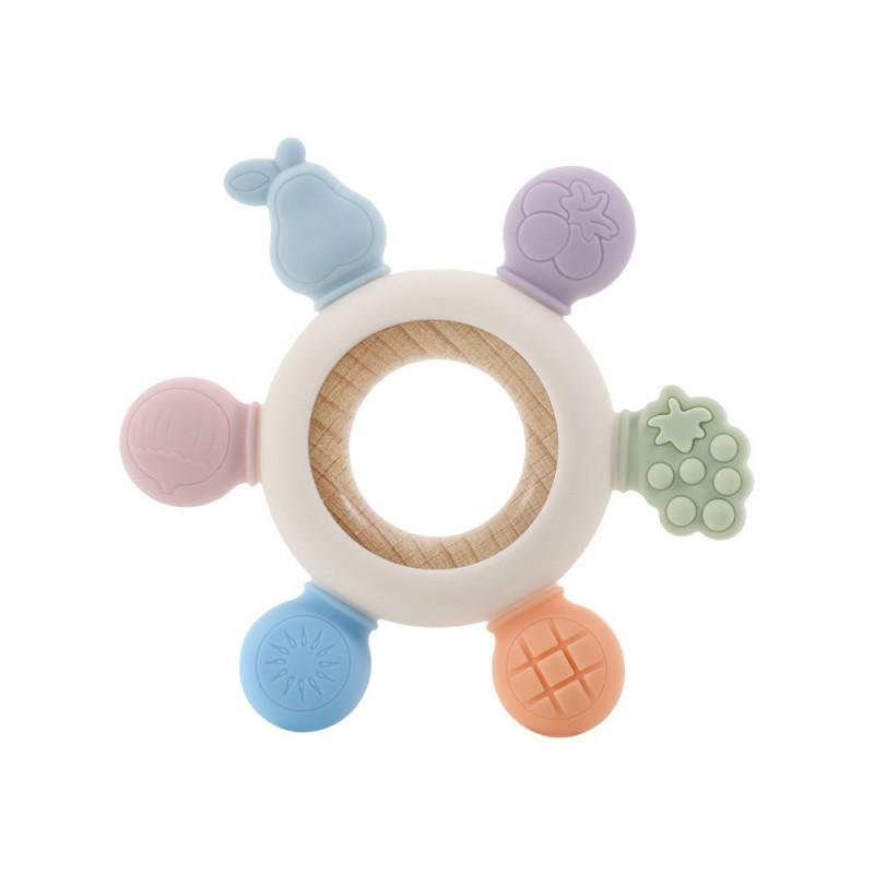 Baby Silicone Flower Teether Gum Massager Soothing Toy 3 Months BPA-Free Educational