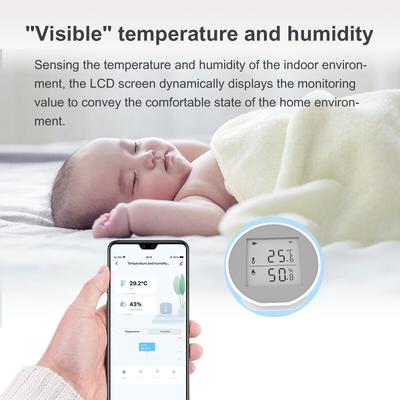 Tuya Zigbee Датчик температуры и влажности Внутренний гигрометр Термометр Детектор ЖК-экран Приложение Smart Life Питание от батареи или USB
