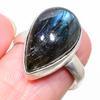 Labradorite Gemstone 925 Sterling Silver Jewelry Ring Size 7.5 I4e06