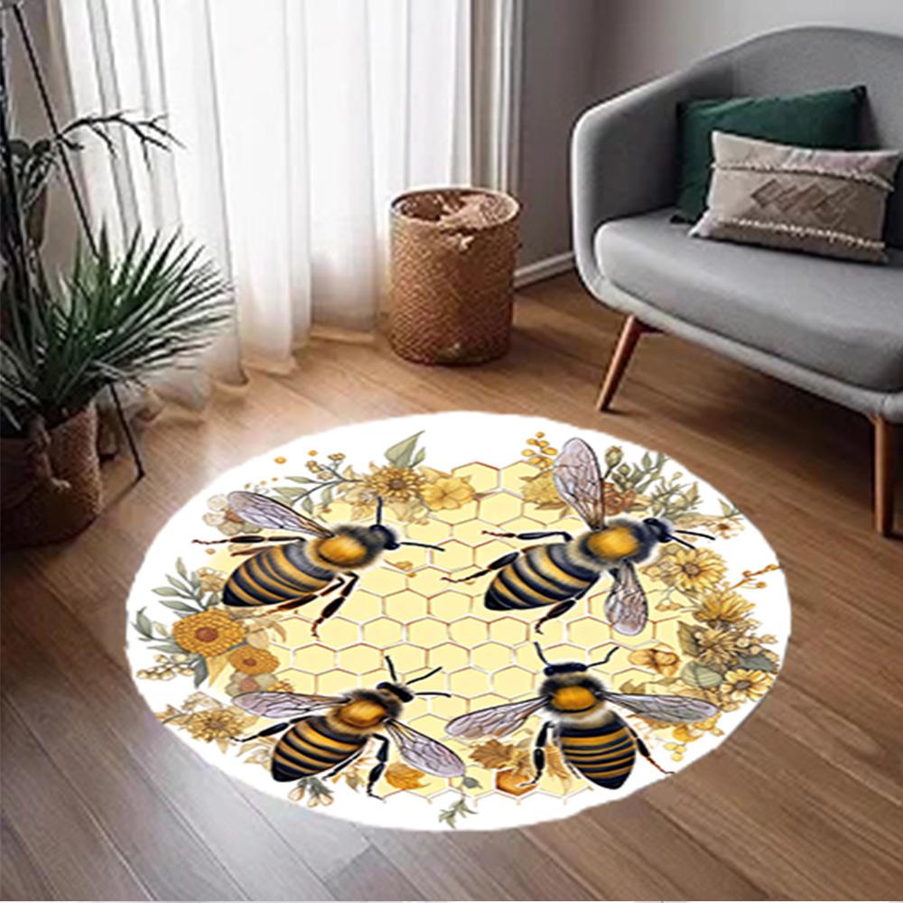 1pc home carpet bee and flowers design for office decor gift living room bedroom non slip carpet