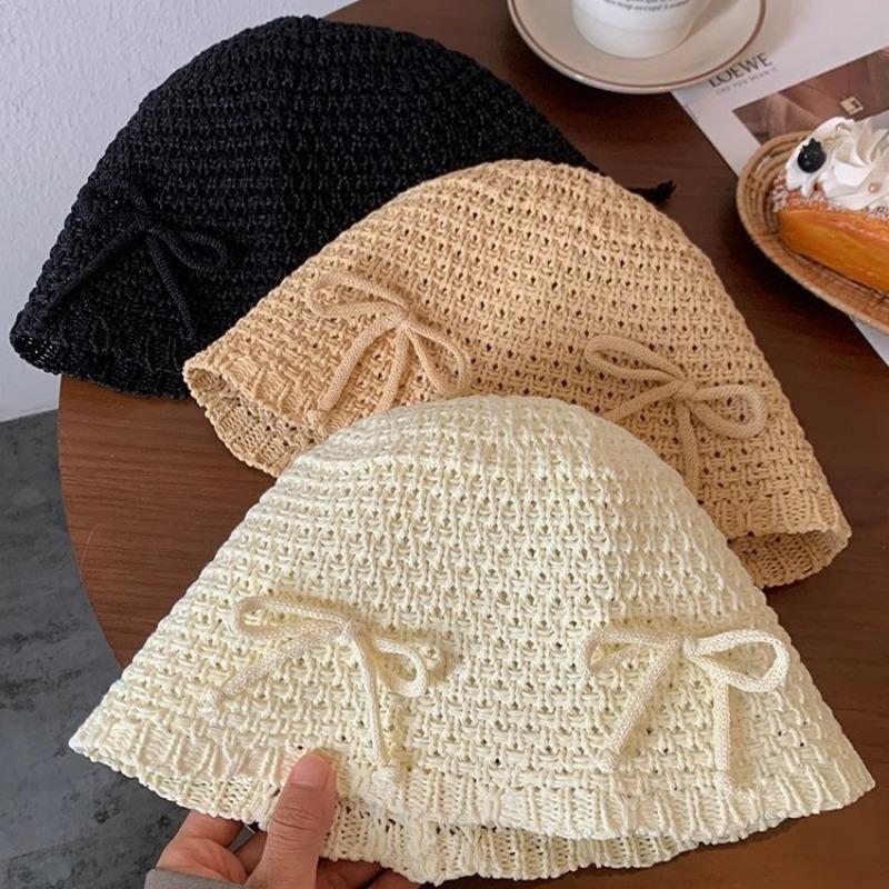 Женская панама с бантом, новая весенне-летняя дышащая солнцезащитная панама, маленькая шляпка, подчеркивающая лицо