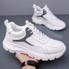 Black White Cow Leather Casual Shoes Men Lace Designer Fashion Running Shoes Male Spring Autumn New Platform Sports Shoes Man