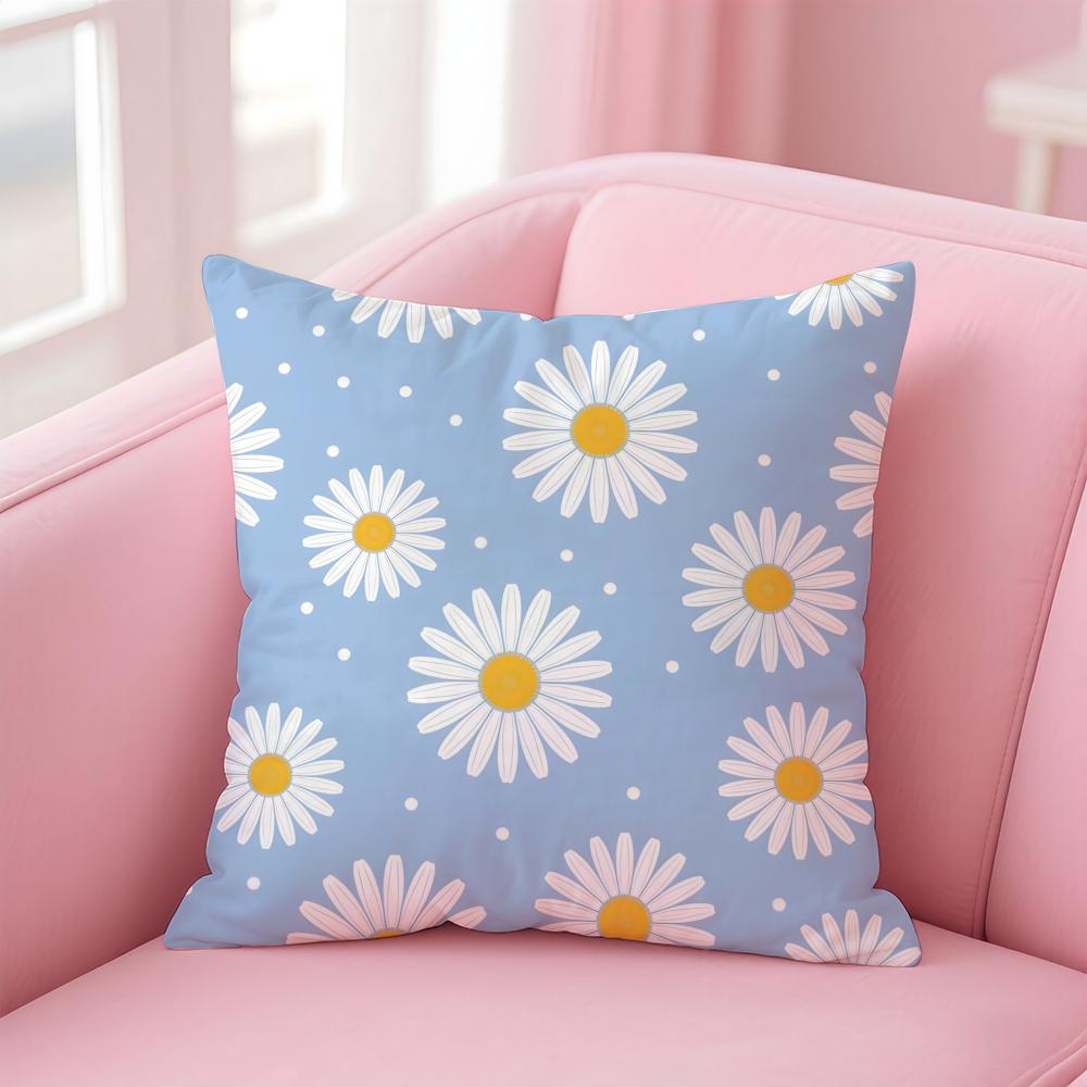 Full Print Floral Print Pattern Cushion Cover Pillow Case Soft Skin Friendly Fabric Concealed Zipper