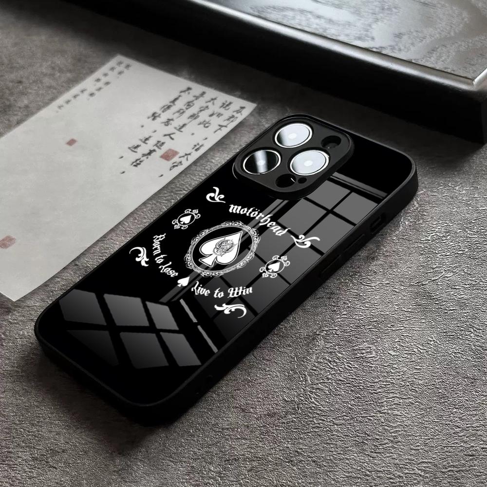 Чехол для телефона M-Motorhead Для 17 Pro Max IPhone 16 Pro 15 12 11 13 Mini X XR XS 14 Plus SE Стеклянная крышка