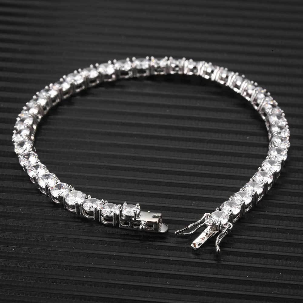 Trendy 18K Gold-Plated Zircon Tennis Bracelet for Men – Hip-Hop Style