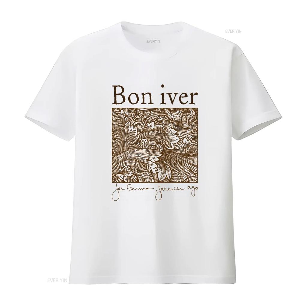 Bon Iver Band for Emma Forever Ago Album Art Print T shirt Music Inspired vintage Washed Stretc