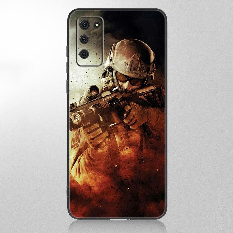 Чехол армейского солдата спецназа для Samsung Galaxy A12 A02S A22 A32 A52 A72 A71 A51 A41 A31 A21 A11 A50 A70 A20S, черный чехол