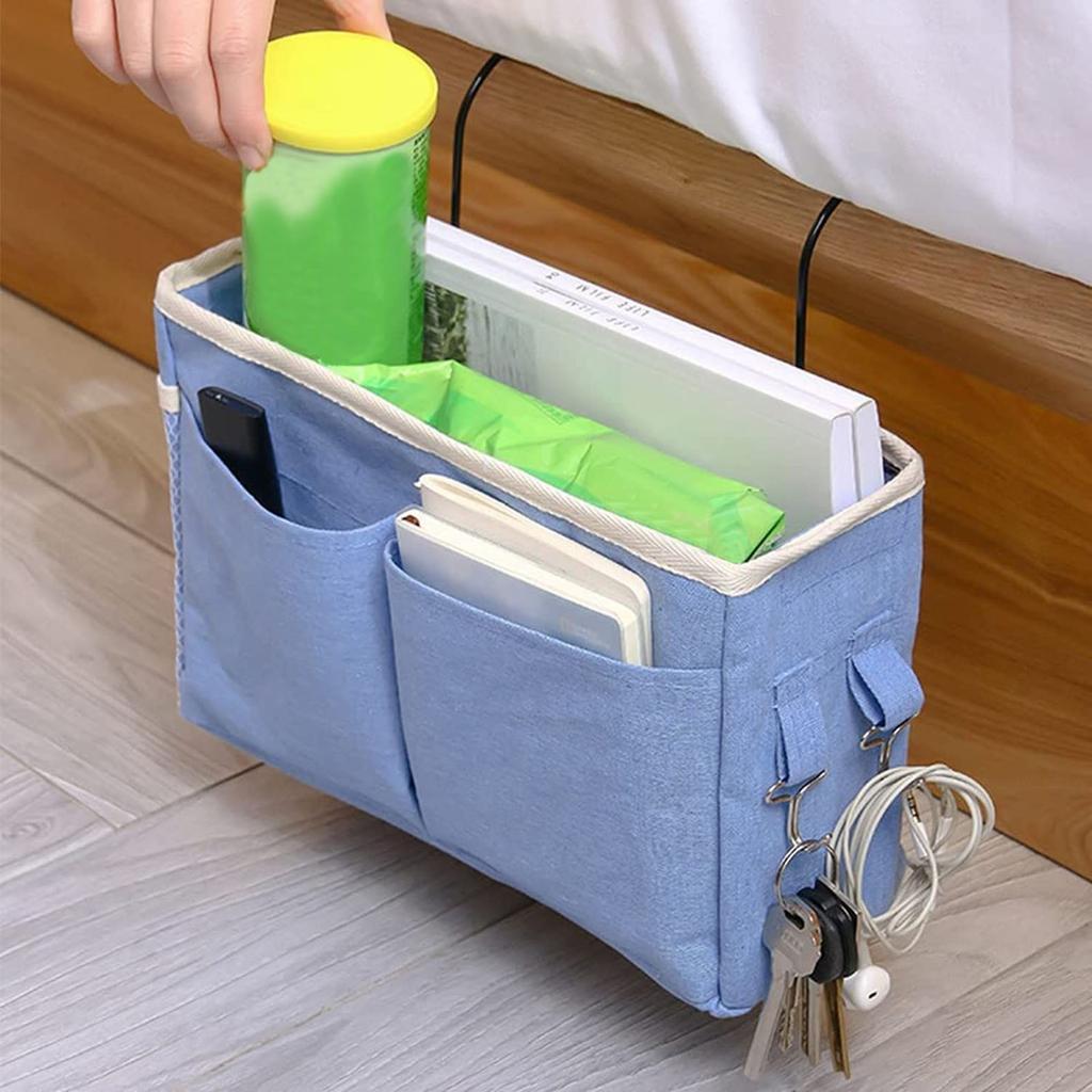 Кровать-мешок с проволочным каркасом, органайзер для кровати, подвесная сумка для двухъярусной кровати, сумка для хранения книг, журналов, наушников