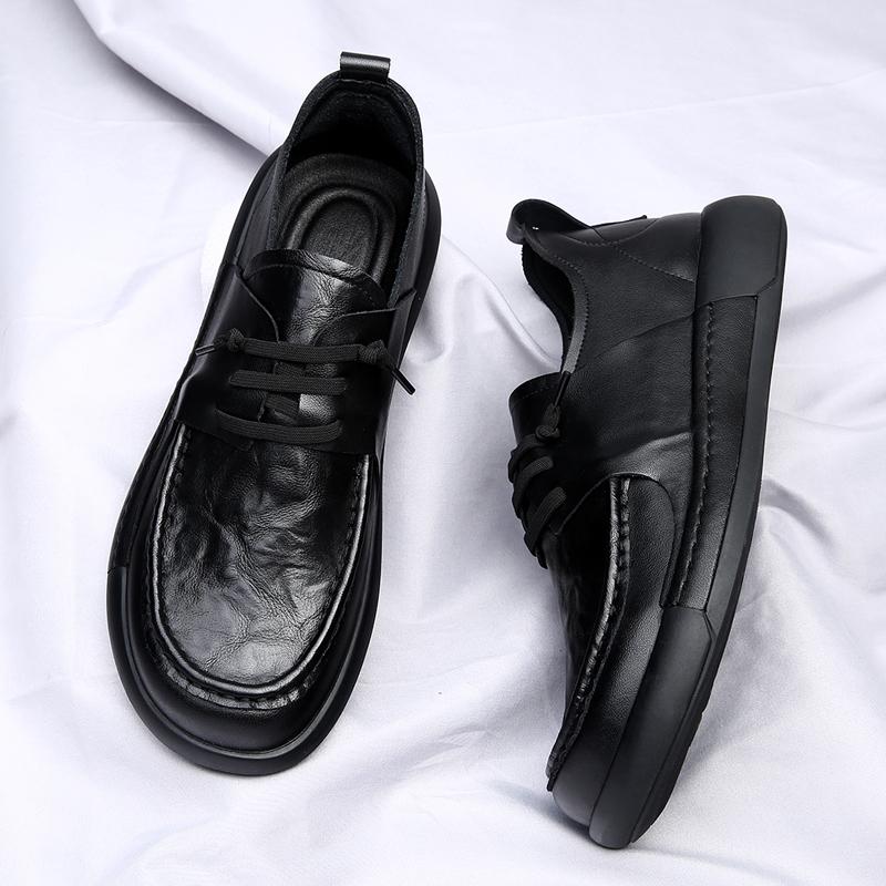Модная мужская повседневная обувь из натуральной кожи для прогулок, весенне-летние мужские кроссовки, дышащие, на шнуровке, повседневная обувь, офисный стиль, деловые лоферы