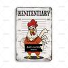 Vintage Metal Tin Sign Ideal Gift x Inch Funny Bad Chicken Metal Signs for Garage Farm Bar Garden Home Wall Decor Plaque