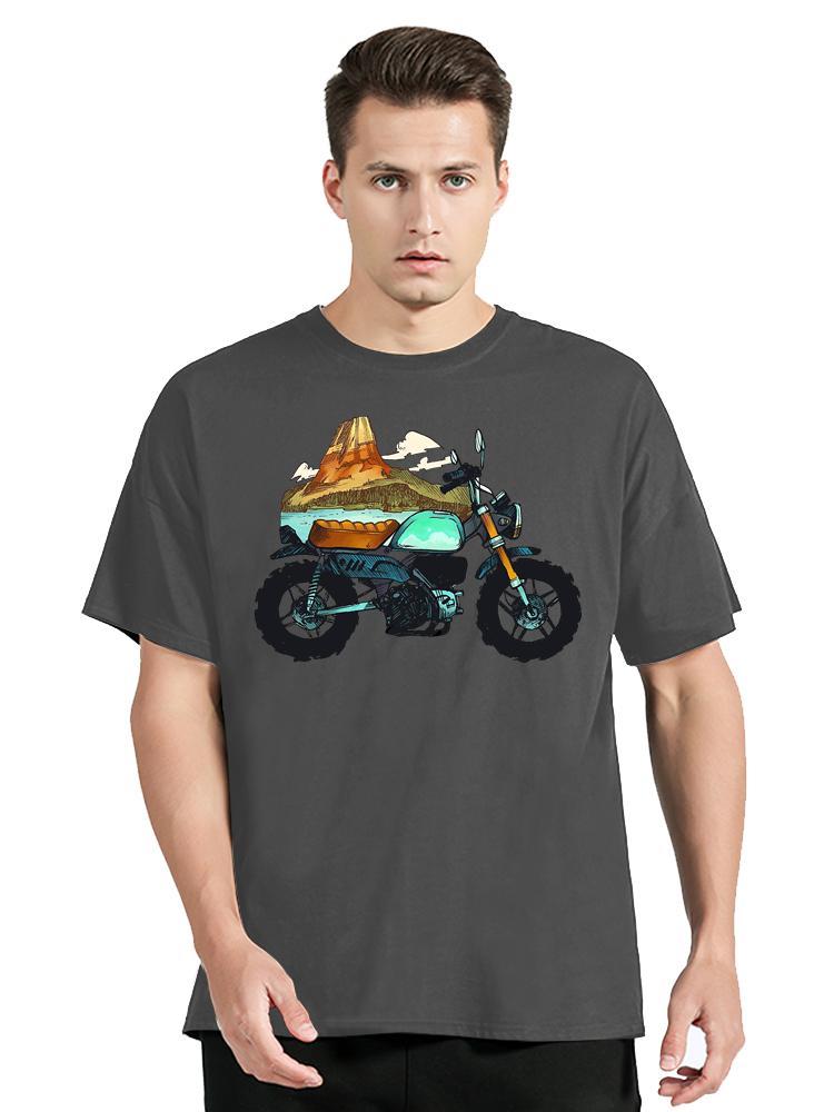 Mountain Motorcycle Print Tshirt Funny Unisexs Clothes Oversized Tshirt New Summer Hip Hop Streetwear Tops Cotton Oneck T Shirt