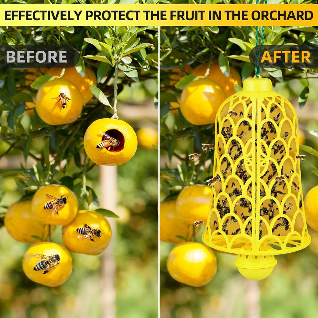 Wasp trap recyclable Bell-type Fruit Fly Trap Trap bee trap fly trapYellow