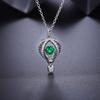 New S925 Silver Necklace Female Korean Trend Pure Silver Temperament Clavicle Chain Elegant Cultivation Emerald Pendant