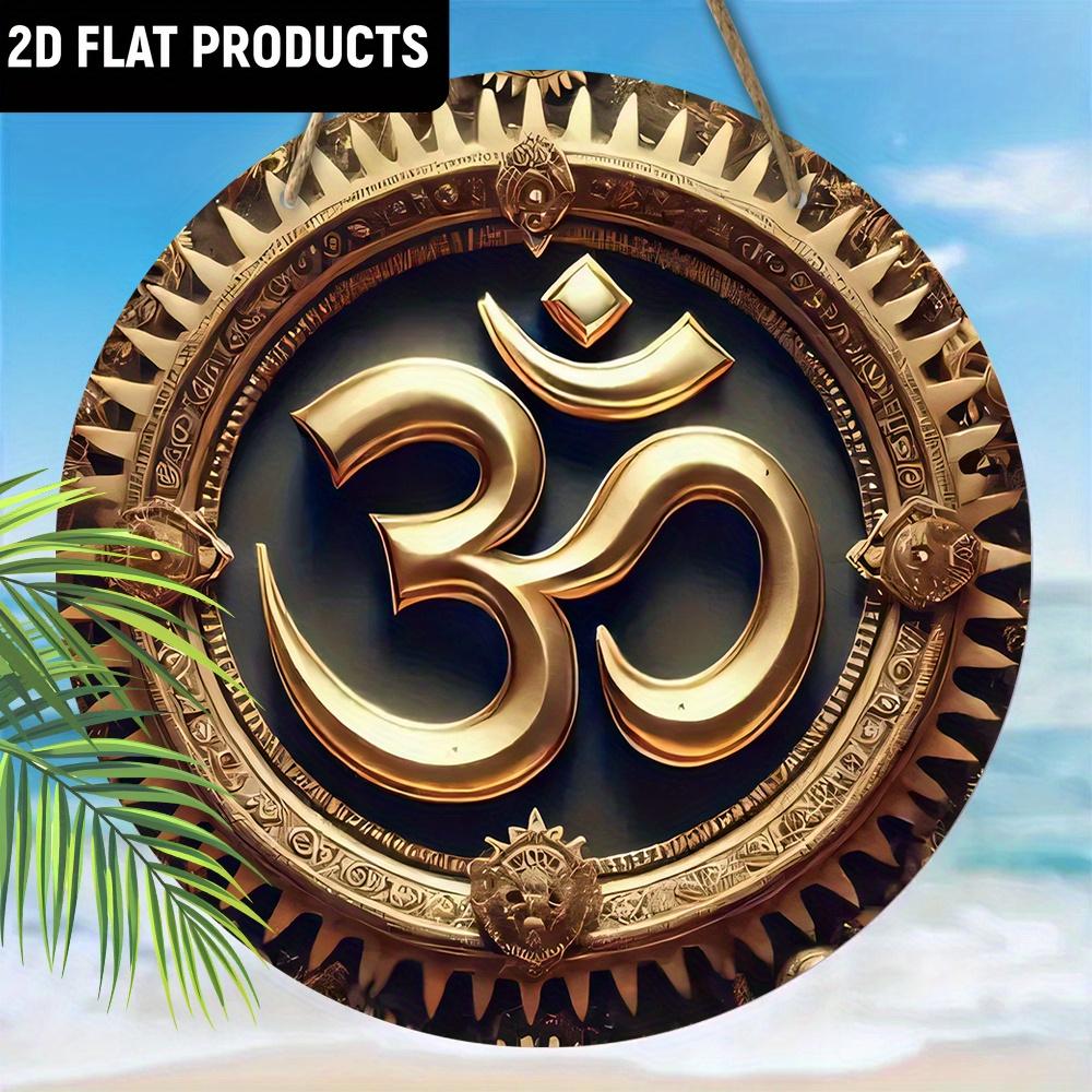 Деревянная настенная художественная табличка с символами - классическая эмблема мандалы, декоративный знак для дома, студии йоги, для двери, стены, дома, комнаты, фермерского дома, улицы, магазина