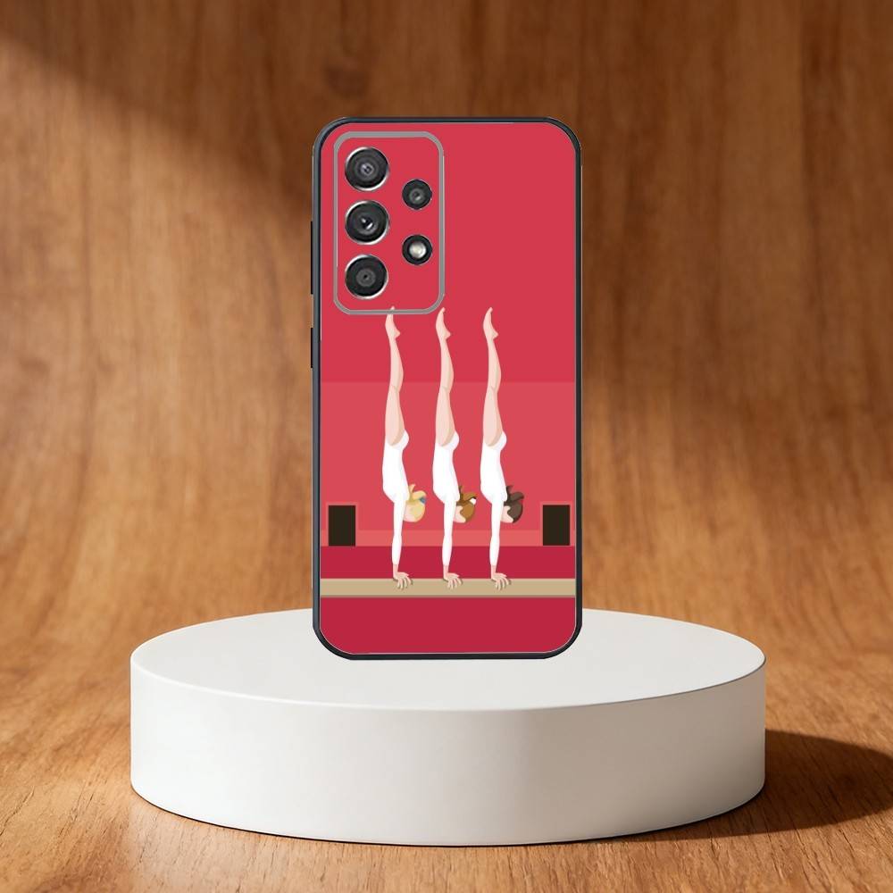 Чехол для телефона GYM Girl Gymnastic для Samsung S25,S24,S21,S22,S23,S30,Ultra,S20,Plus,Fe,Note,10,9,5G Черный