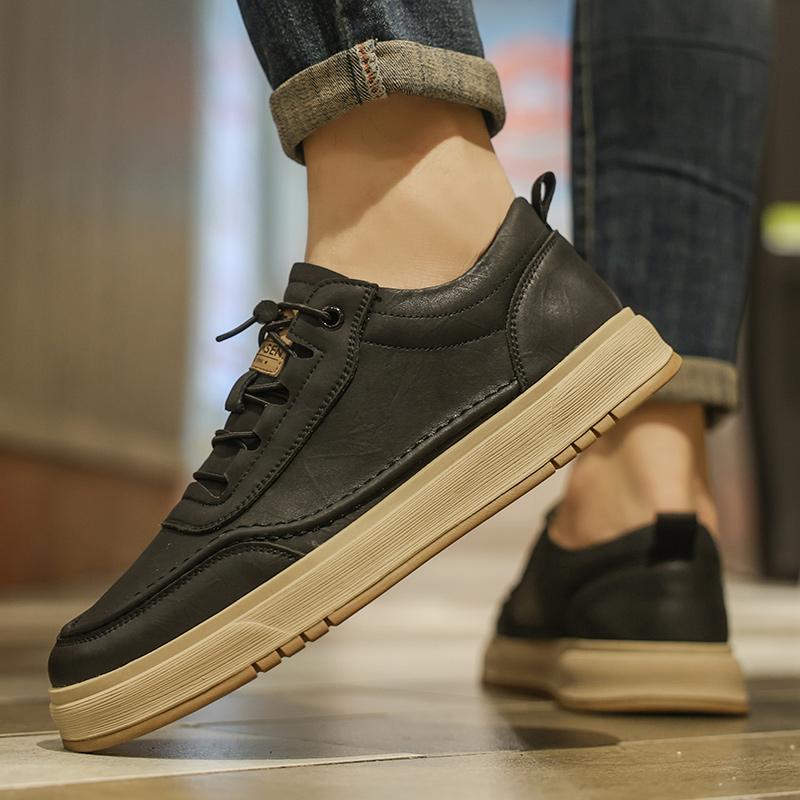 Brand Men New Outdoor Walking Vulcanized Shoes Genuine Leather Tennis Masculino Designer Flat Shoes Casual Leather Sport Shoes