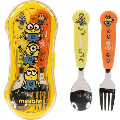 Lilpang Minions удобный набор в футляре для ложки и вилки, разные цвета, ложка + вилка + футляр