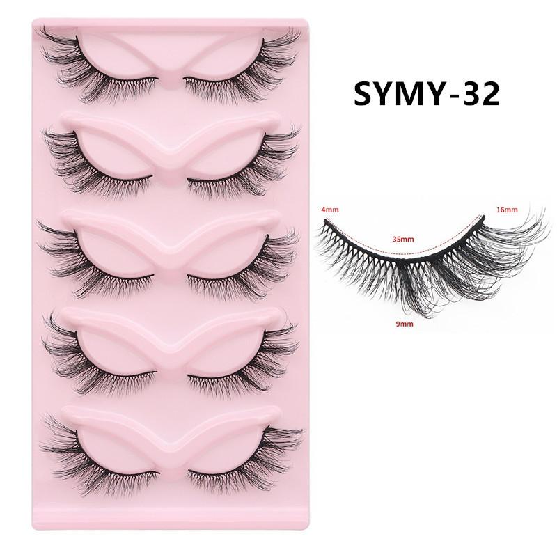 European and American Fox-Style Cat Eye Thick Synthetic False Eyelashes - 5 Pairs