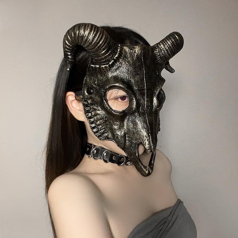 Имитация животного Козла Полнолицевая Маска Хэллоуин Танцевальная Вечеринка Для Взрослых Прямая Трансляция Маска Для Лица Реквизит Череп Овцы
