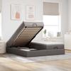 Ottoman Bed with Mattresses Taupe 200x200 cm Fabric