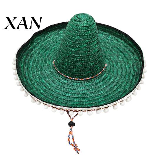 Casual Daily Hat Mexican Sombrero with Colorful Poms, Hawaiian Style Woven Straw Sun Hat, Wide Brim Lightweight Festival Party Costume for Summer