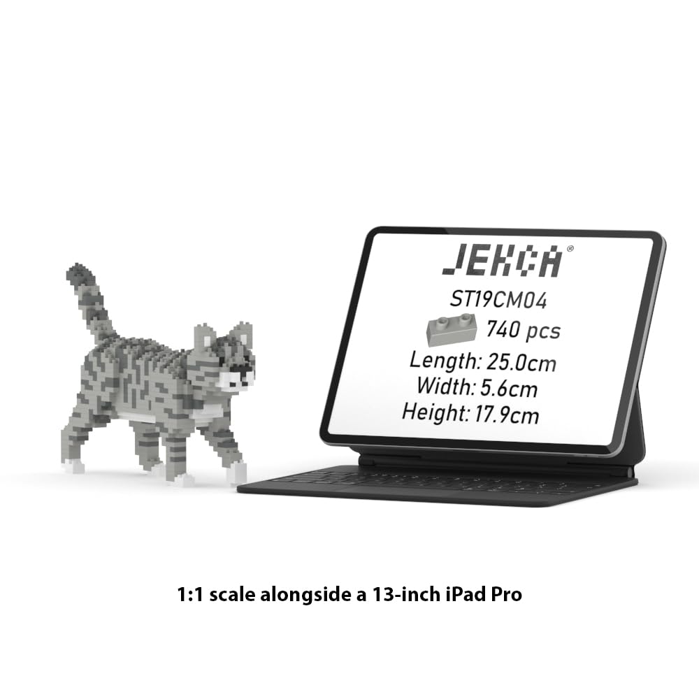 JEKCA Джетка Блоки Серо-полосатый Кот (Мини) 01S ST19CM04