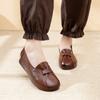 Spring Leather Beef Tendon Shallow Mouth Mother Shoes Soft-soled Flat-soled Doudou Shoes Retro Medium and Old Foot Shoes Women