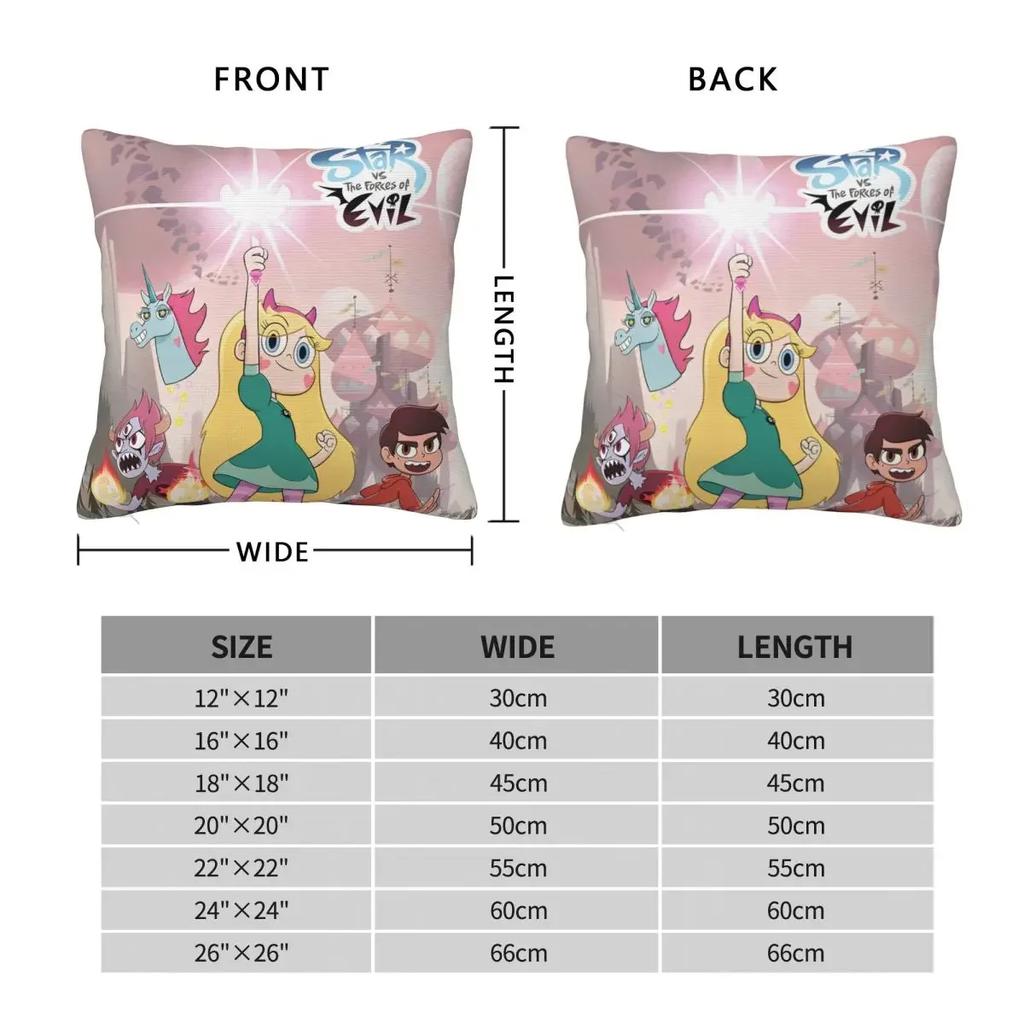 Звёздная против. Наволочка Силы Зла Мягкая Полиэстеровая Наволочка Декор Мультяшная Милая Наволочка Подушка Кровать Квадратная 45см