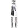 Plaid Clown Costume Devil Costume, Black and White Witch Kuila Ghost Bride Halloween Costume, Performance Costume